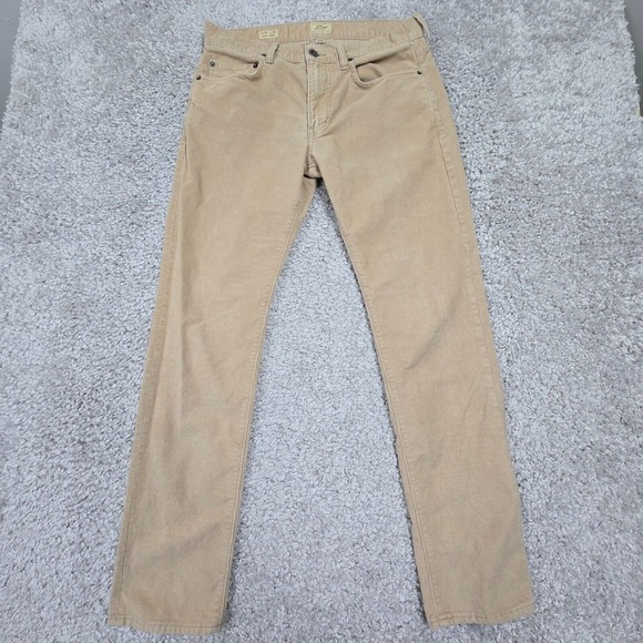 J Crew 484 Pants 31x32‎ Tan Corduroy Straight Leg Stretch Chinos Comfort - Picture 1 of 13